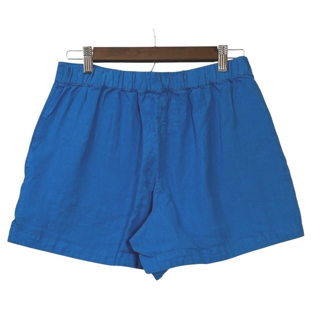 Frank & Eileen Womens Mae Linen Shorts XS Blue Pull On Casual Travel Coastal - Picture 3 of 7